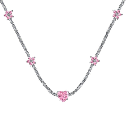Pink Stars Tennis Necklace